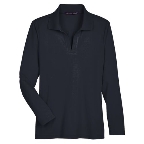 Women's CrownLux Performance® Plaited Long Sleeve Polo Thumbnail