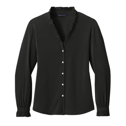 Women's Long Sleeve Ruffle Collar Blouse Thumbnail